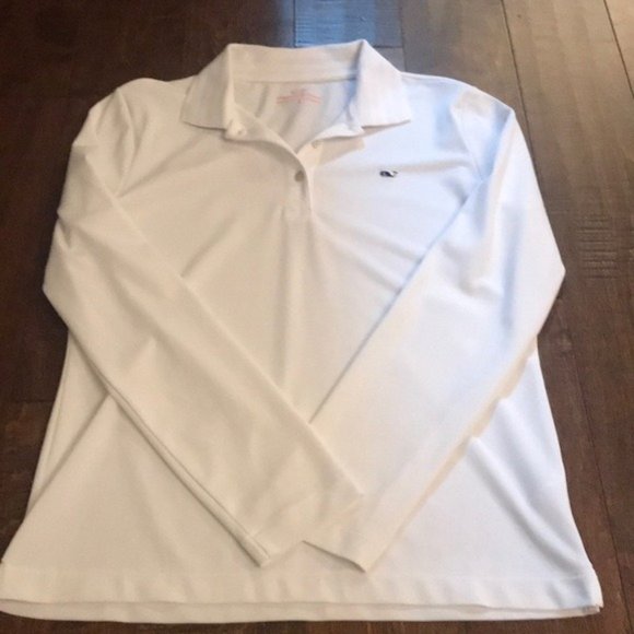 Vineyard Vines Tops - Vineyard Vines White L/S Polo Shirt
